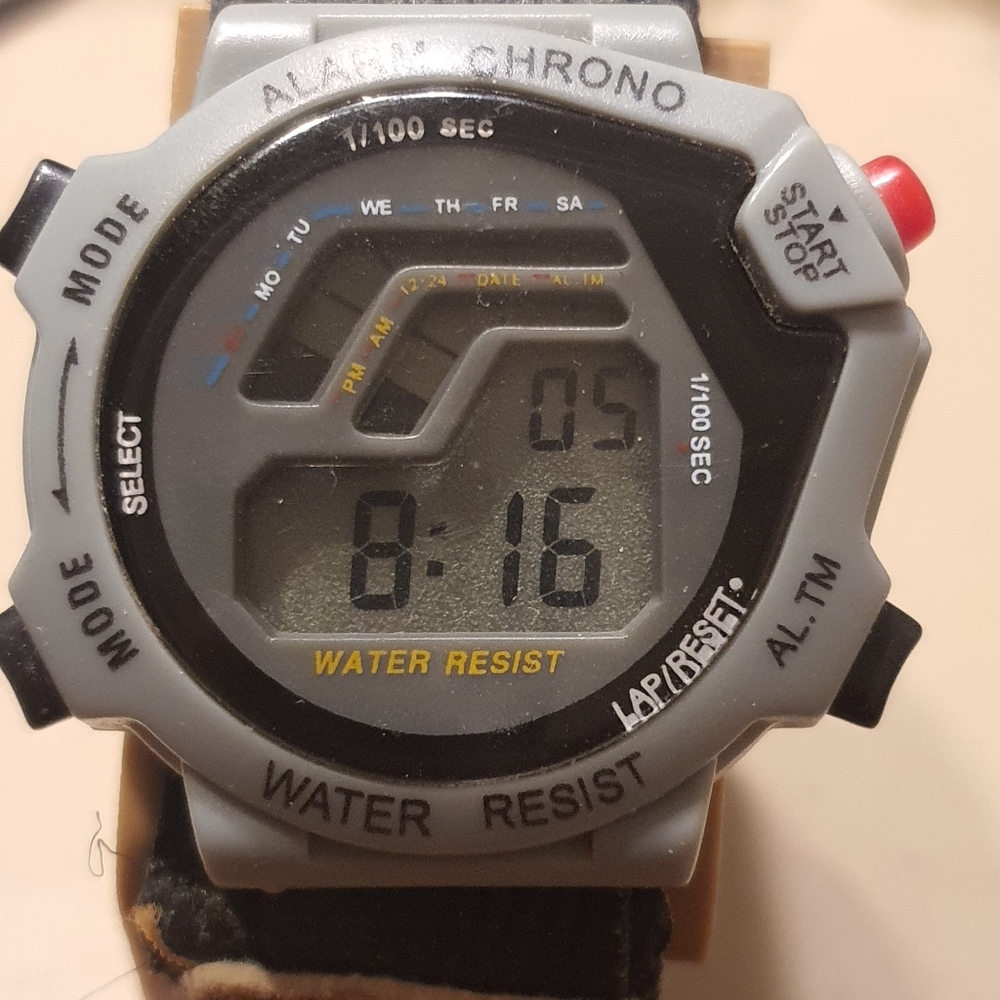 10/$20  Grey/Black Nylon Digital Alarm Chrono Men's Watch